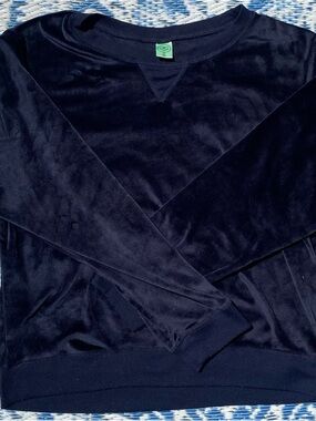 Honeydew USA Navy Velour Crewneck Sweater